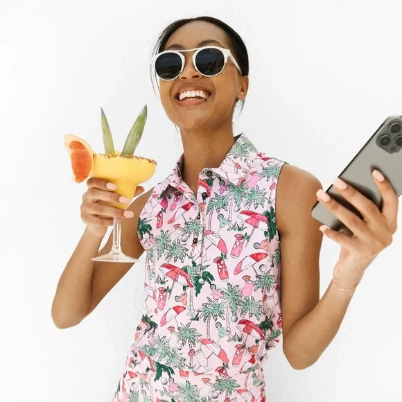 NWT Kenny Flowers, The Masters of Leisure, ladies sleeveless golf polo size L - Picture 1 of 6